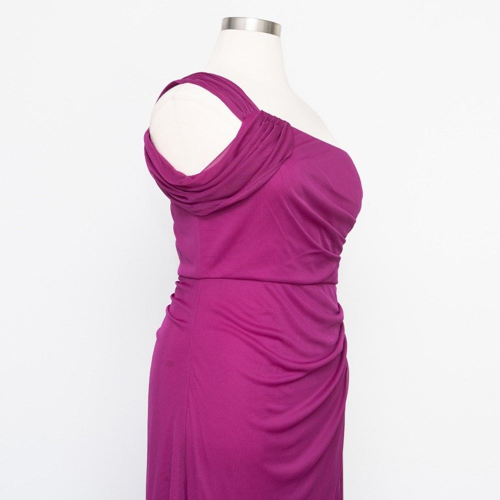 Alex Evenings - One Shoulder Ruched Mesh Gown - Picture 12 of 12